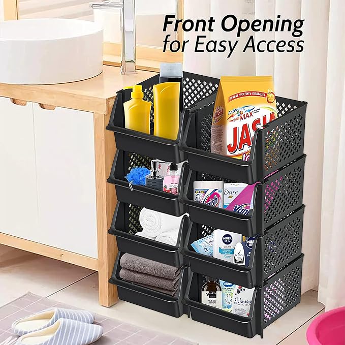 Skywin TidyFriend Plastic Stackable Storage Bins - Image 4