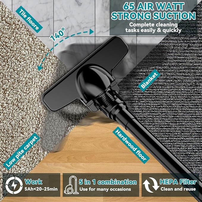 KXX Cordless Vacuum for makita 18V Battery, Handheld Electric Power Vacuum - Image 4