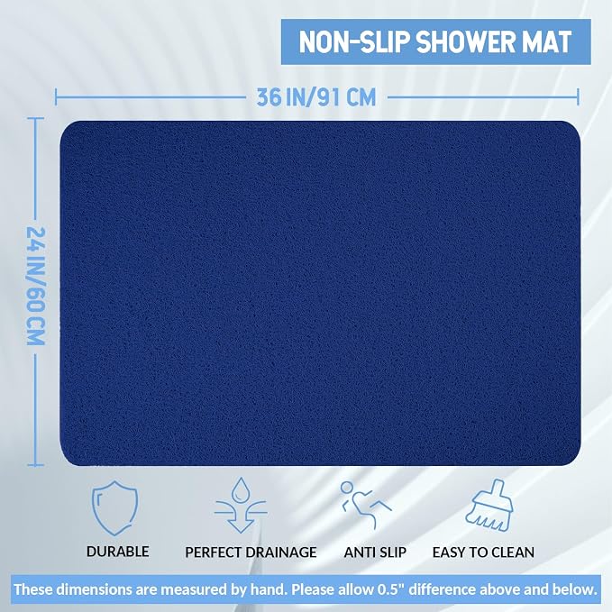 Non-Slip Bathtub Mat, Anti Slip Shower Mat, Fast Drying Bathtub Mats, Foot - Image 2