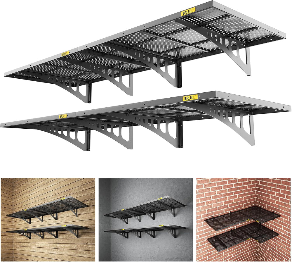 4Pack 2x3ft Adjustable Metal Garage Wall Shelving Heavy Duty Garage Storage