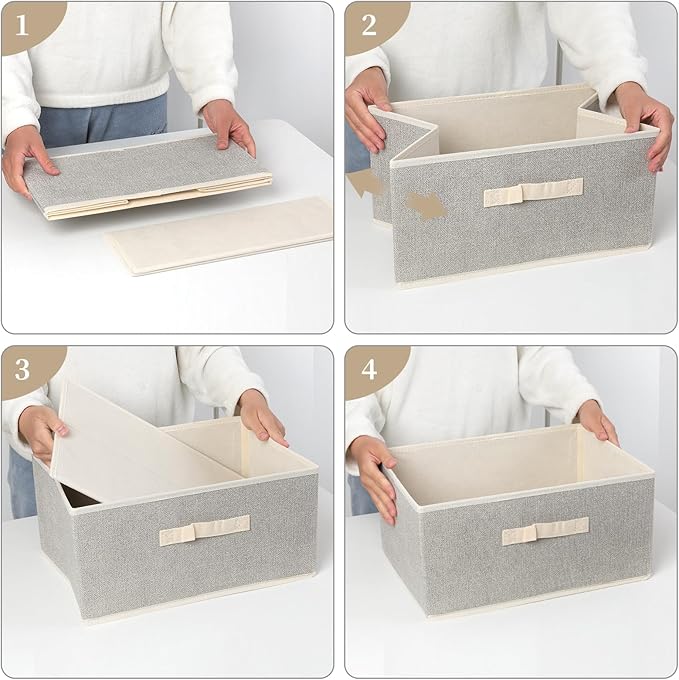 Storage Baskets, 15.7-Inch Woven Fabric Bins, Storage Cubes - Image 7