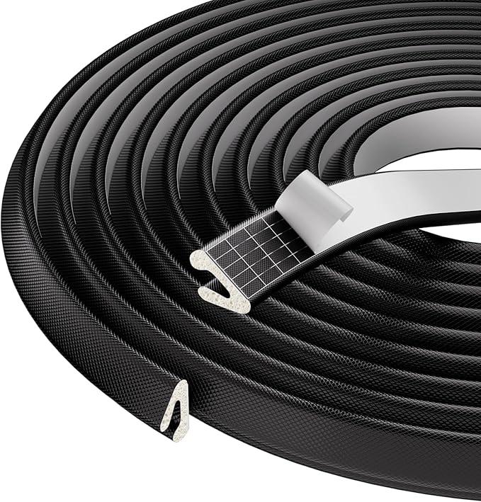 V Shape Foam Weather Stripping Door Frame Seal Strip 33FT Black, Draft Stopper by KNEELISA