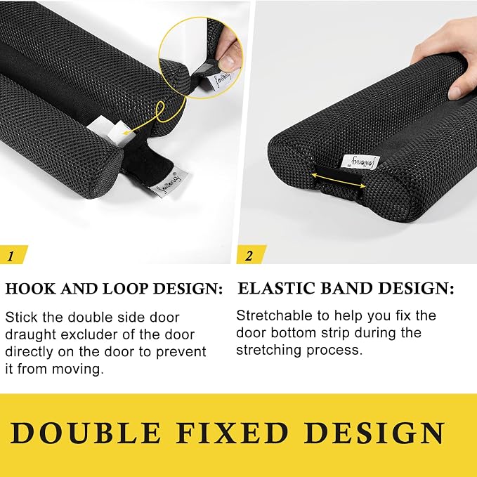 fowong Door Draft Stopper 30" to 36" Soundproofing Under Door Draft Blocker - Image 2
