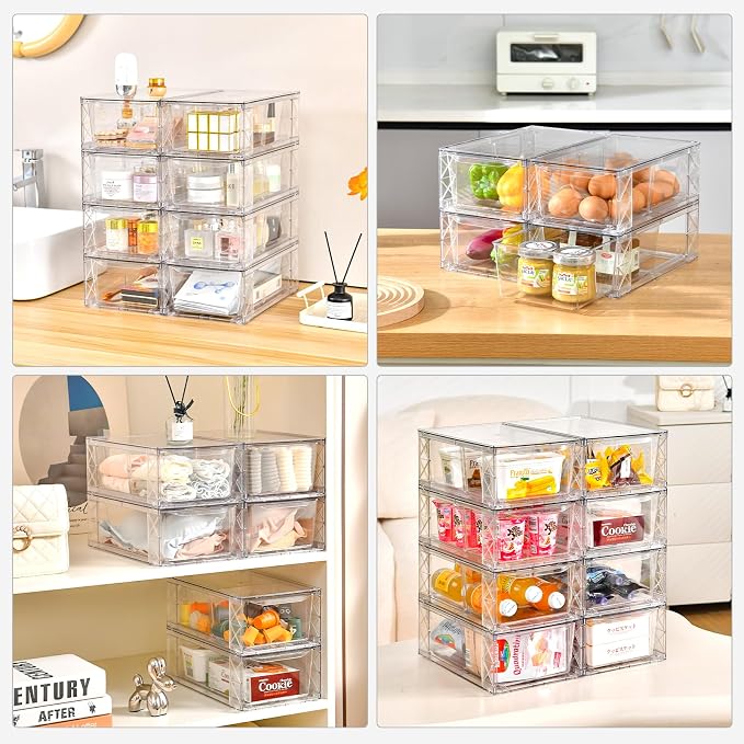 4Pack Clear Stackable Kitchen Storage Organizer, Pantry Organizers and Storage - Image 6
