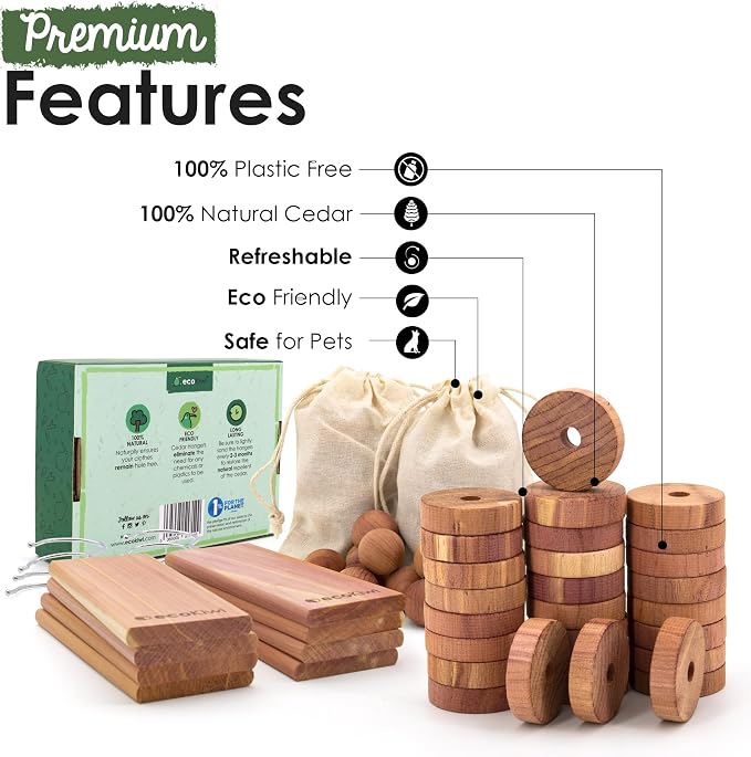 ecoKiwi Cedar Blocks for Clothes Storage Super Bundle Box - Image 2