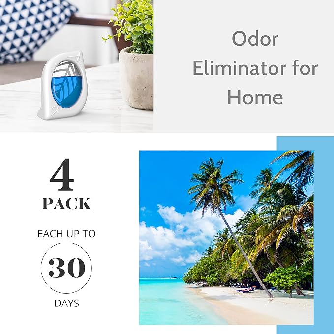 Air Deodorizer, 4 Pack, Ocean Scent, Odor Eliminator - Image 3