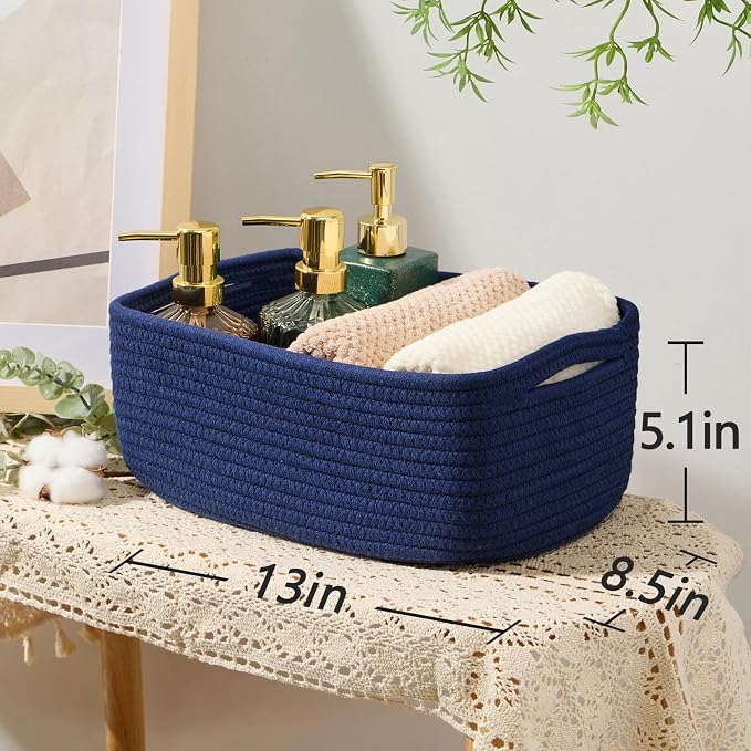 Small Storage Baskets for Organizing | Closet Organizer Bins | Shelf Toy Basket - Image 3