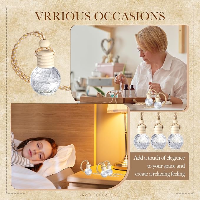 BBTO 50 Pcs Hanging Car Air Freshener Car Diffuser Bottles Empty Glass Perfume - Image 5