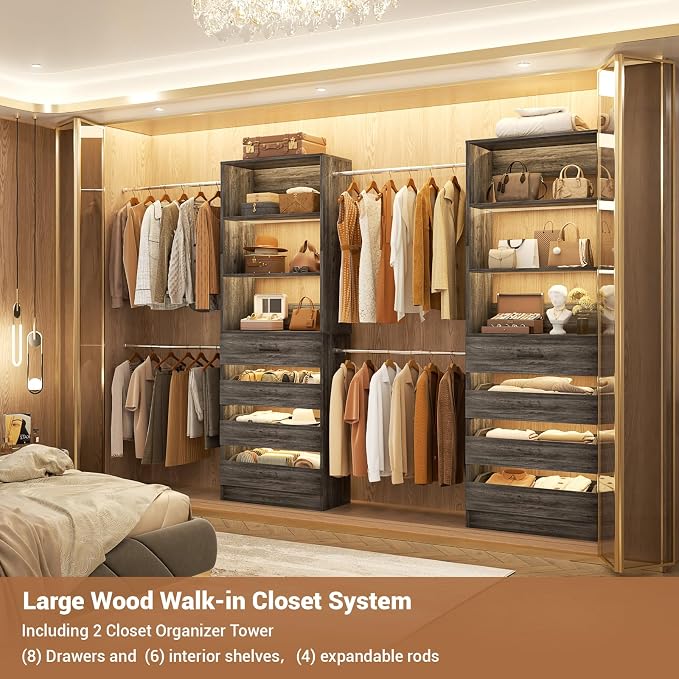 Aheaplus Closet System, 6-15Ft Closet Organizer - Image 6