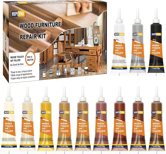 Wood Furniture Repair Kit, 12 Colors Wood Repair Kit, Wood Touch up Fillers by HUPEYNA