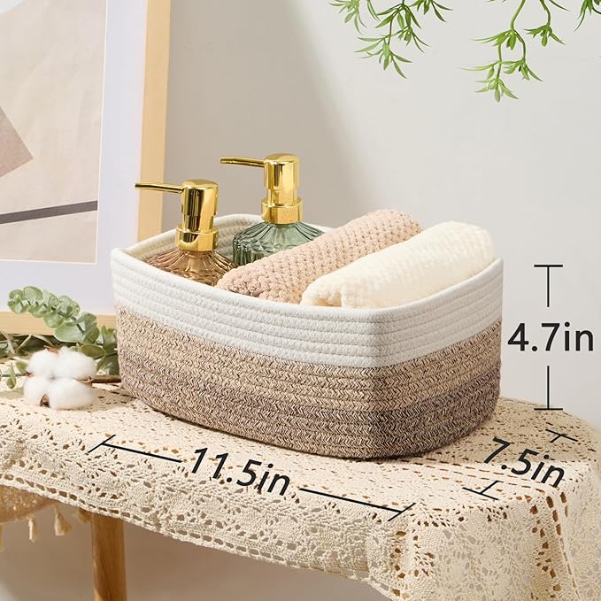 Small Storage Baskets for Organizing | Closet Organizer Bins | Shelf Toy Basket - Image 3