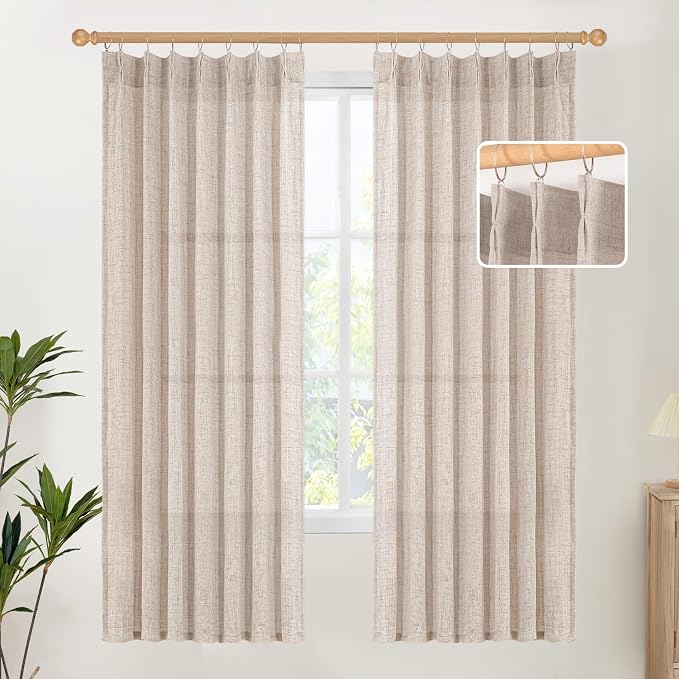 YoungsTex Natural Linen Curtains 72 Inch Length by YoungsTex