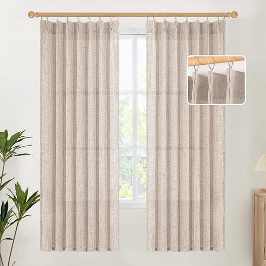 YoungsTex Natural Linen Curtains 72 Inch Length by YoungsTex