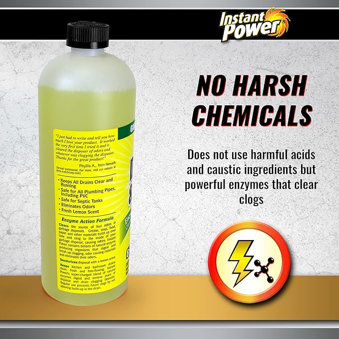 Instant Power Disposal and Drain Cleaner – Liquid Enzyme Clog Remover, Cleans - Image 5