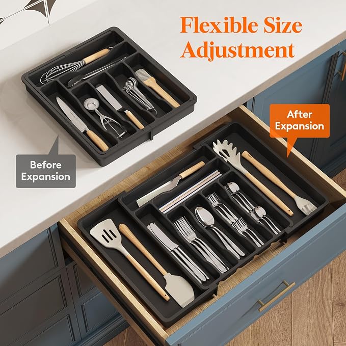 Lifewit Silverware Drawer Organizer, Expandable Utensil Organizer - Image 5