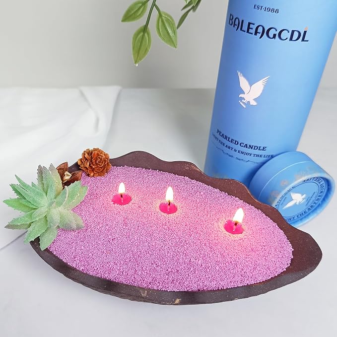 Lavender Scented Purple Pearled Candle 18oz Luxury Sand Candle Granulated Wax - Image 6