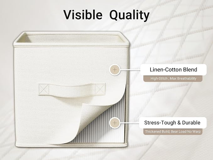 4 Pack Foldable Fabric Closet Storage Bins, 11Inch Organizer Cubes - Image 5
