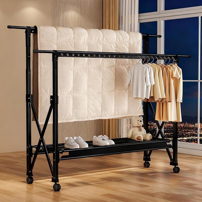 Heavy Duty Rolling Clothing Rack - Image 4