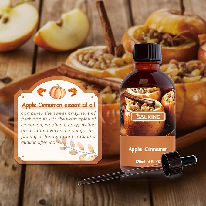 SALKING Apple Cinnamon Fragrance Oil, 120ml Premium Essential Oils - Image 2