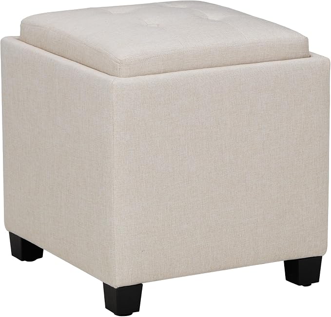 COLAMY Fabric Square Storage Ottoman - Image 7