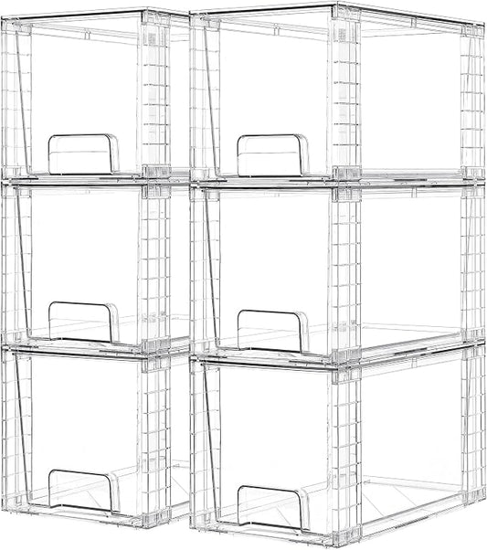 Vtopmart 6 Pack Large Stackable Storage Drawers, Easily Assemble Acrylic by Vtopmart