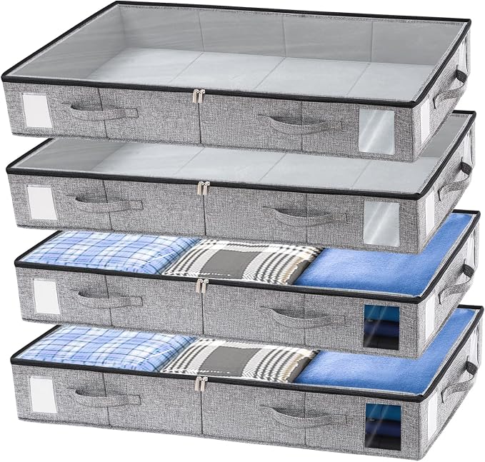 combocube 4 Pack Under Bed Storage Containers, Stackable Closet Organizers and by combocube
