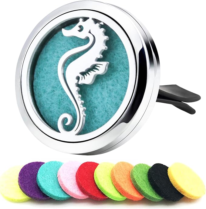 AZNECK Car Essential Oil Diffuser Vent Clip Car Diffuser Vent Clips Hippocampus by AZNECK