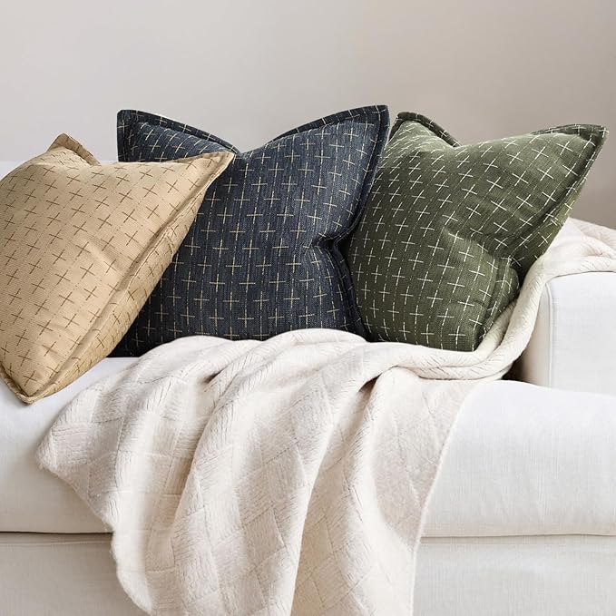 ZWJD Pillow Covers 22x22 Set of 2 Soft Polyester Textured Pillow Covers - Image 4