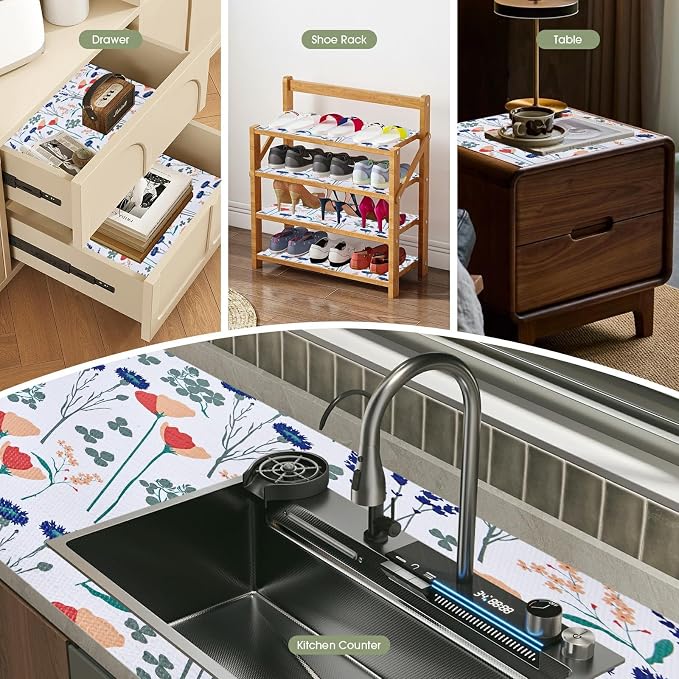Drawer and Shelf Liner for Kitchen Cabinets 12INx20FT, Non Adhesive, Non Slip - Image 7