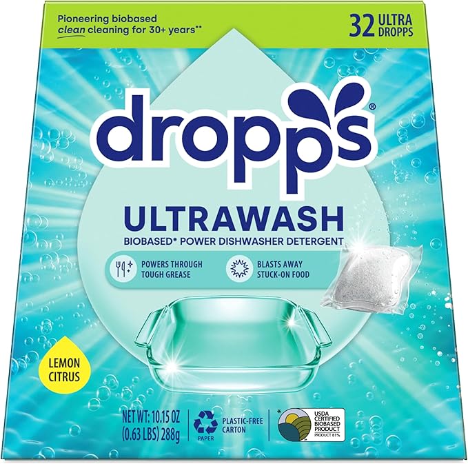 Dropps UltraWash Dishwasher Pods, Lemon Citrus by Dropps