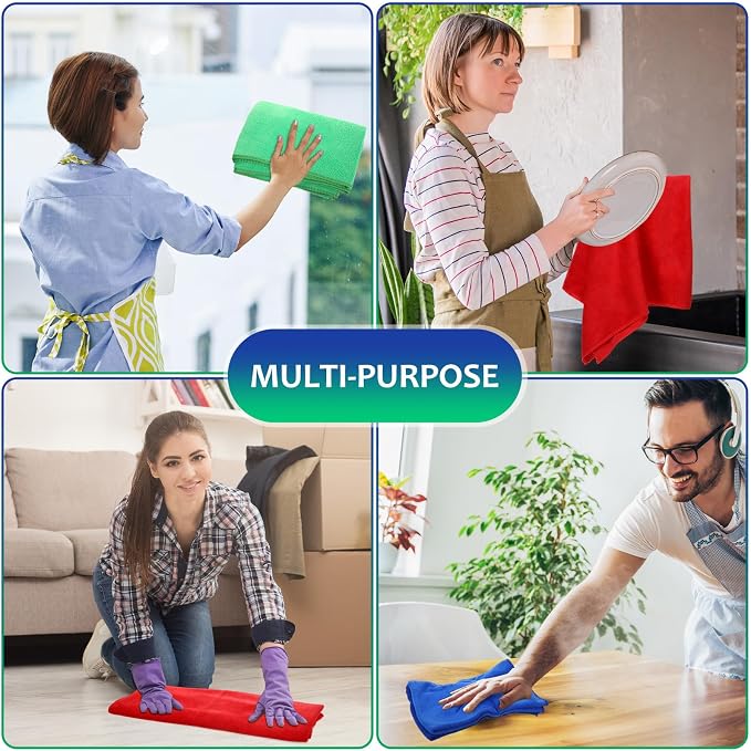 Newwiee 3 Pcs Extra Large Microfiber Cleaning Cloth 30" x 20" Washable Reusable - Image 4