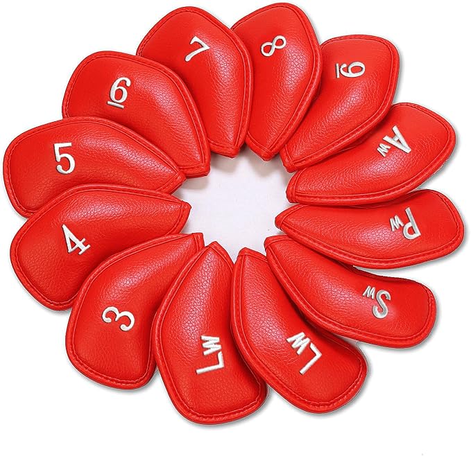 FINGER TEN Premium Synthetic Leather Stylish Iron & Wedge Golf Head Covers by FINGERTENSport