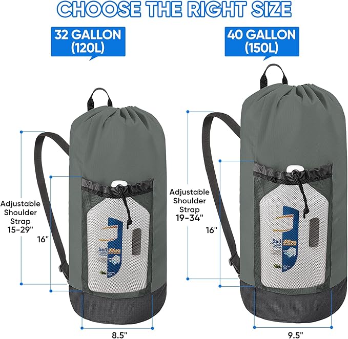 BALEINE 120L Laundry Bag Backpack, 900D Oxford Fabric Large Travel Laundry Bags - Image 2