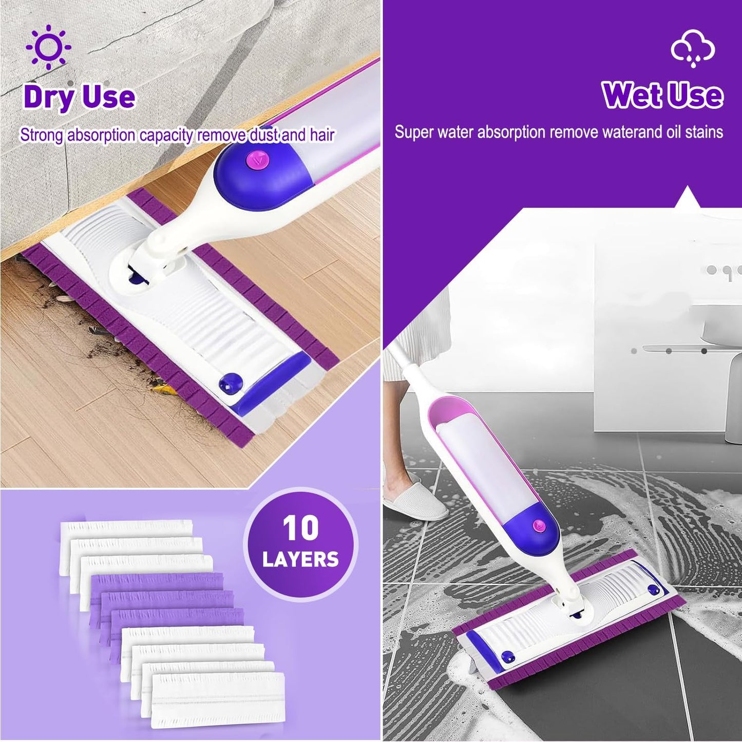 20 Count Power Mop Pads Refills for Swiffer PowerMop Multi-Surface Mopping Pad Disposable Replacement Mop Pads Compatible with Swiffer PowerMop,Safe on All Finished Floors
