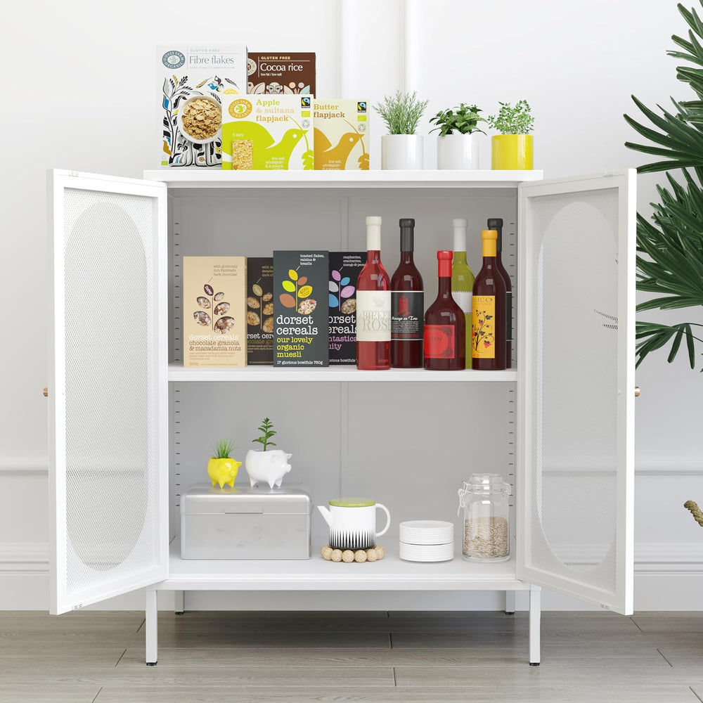 2 Door Accent Cabinet,Metal Storage Cabinet with Adjustable Shelf,Buffet Side...