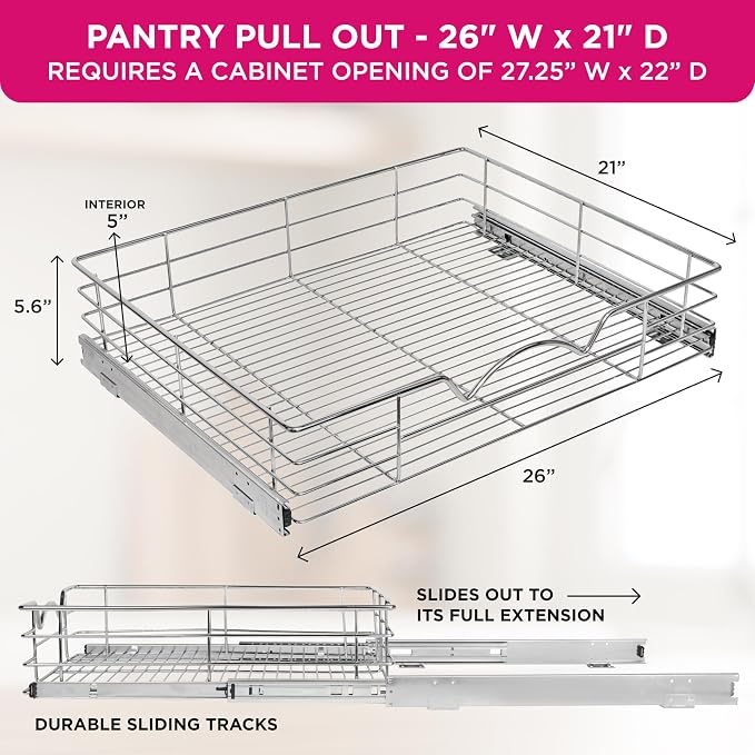 HOLDN’ STORAGE Heavy-Duty Premium Collection Pull Out Cabinet Organizer