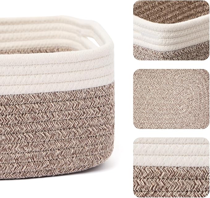 Small Storage Baskets for Organizing | Closet Organizer Bins | Shelf Toy Basket - Image 2