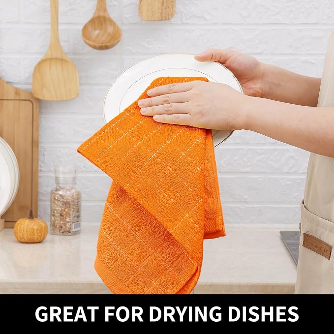 Homaxy 100% Cotton Terry Kitchen Dish Cloths, Ultra Soft and Absorbent Dish - Image 4
