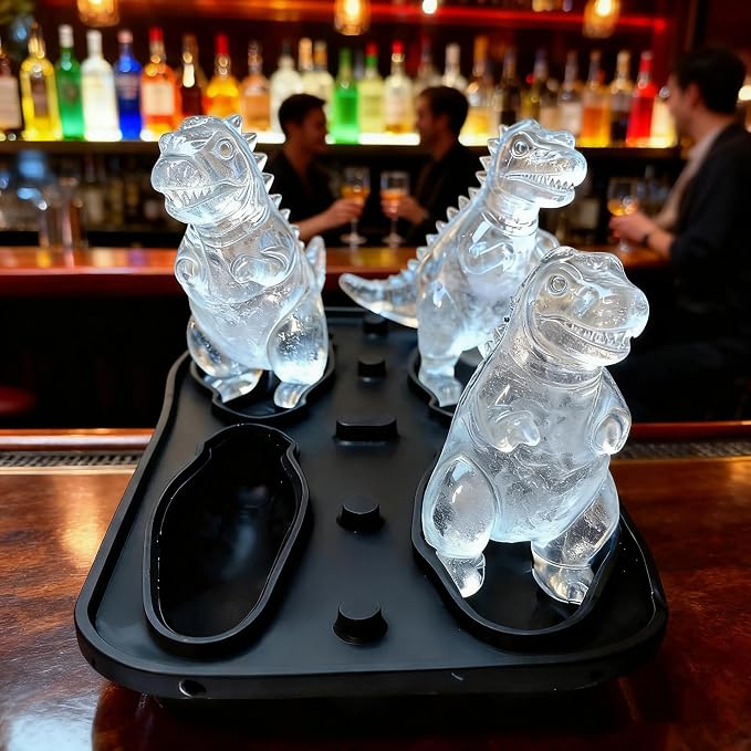 7.48inch Newly Upgraded 4-grid 3D Dinosaur Ice Tray and Covered Silicone Ice - Image 9
