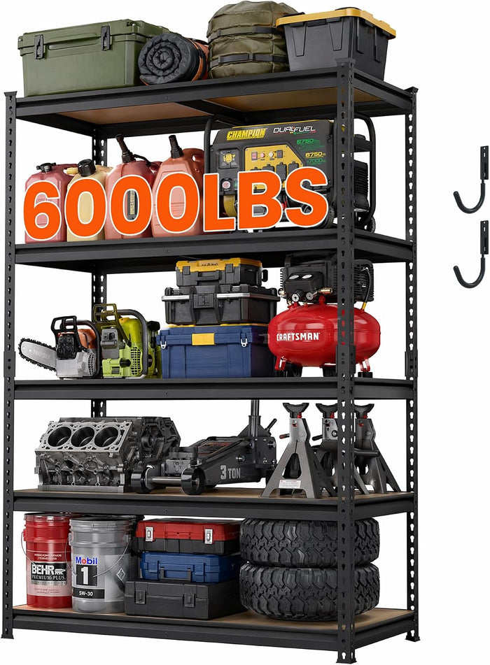 DYNALOAD 6000 lbs Heavy Duty Garage Shelving, 5-Tier, 48" W x 24" D x 72" H
