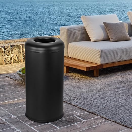 BEAMNOVA Commercial Trash Can 16.5 Gal Open Top Black Outdoor Indoor Garbage - Image 9