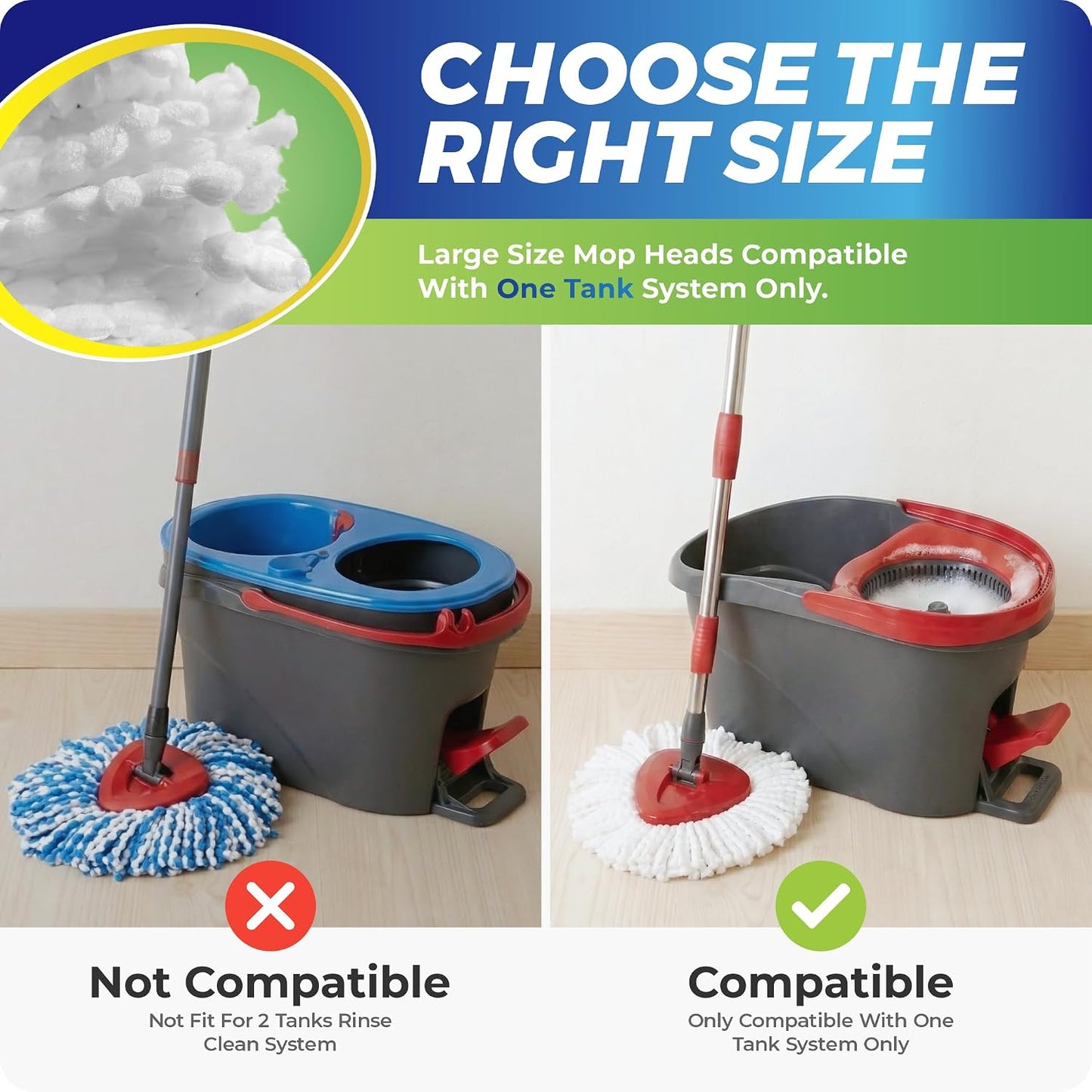 Microfiber Mop Heads Replacement for Ocedar Mops Head, Compatible with O Cedar Mop Replacement Heads,for Hardwood Laminate Tile Floors,Perfect for Home Kitchen Bathroom Living Daily Cleaning-4 Pack