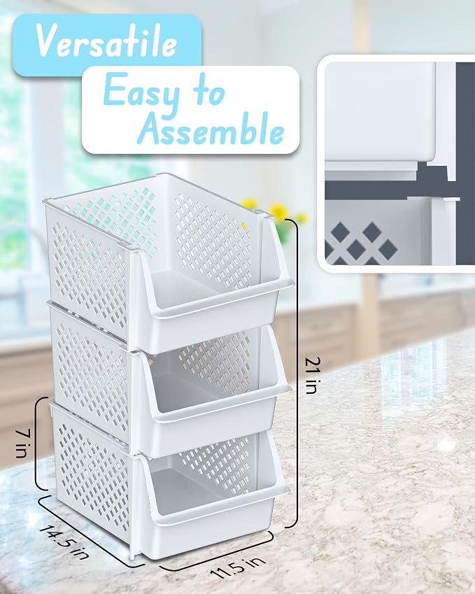 Skywin TidyFriend Plastic Stackable Storage Bins - Image 2