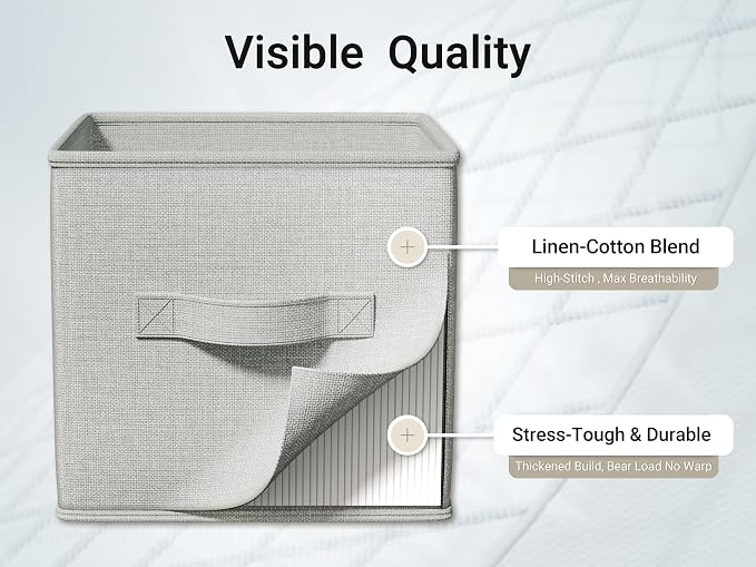 4 Pack Foldable Fabric Closet Storage Bins, 11Inch Organizer Cubes - Image 5