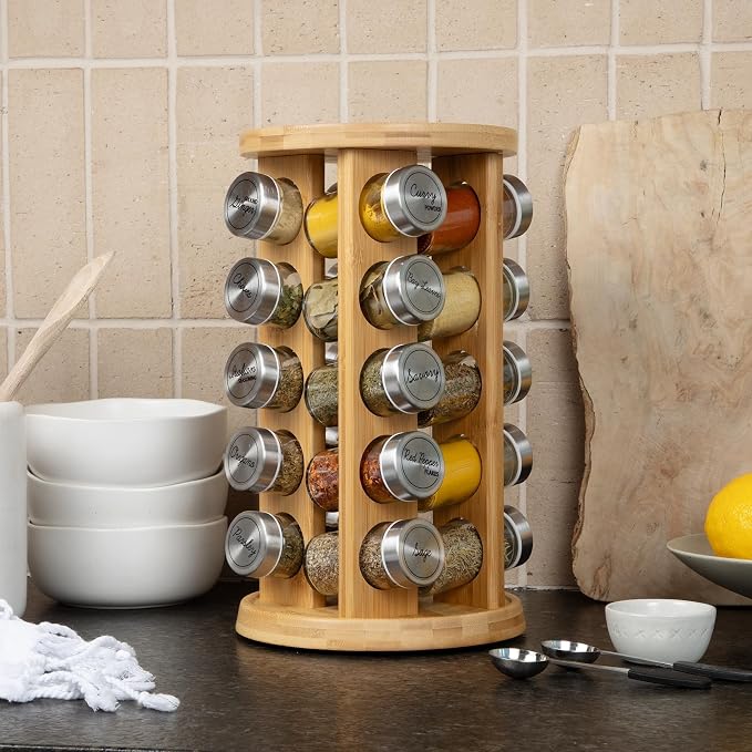 Orii 20 Jar Bamboo Spice Rack - Image 5