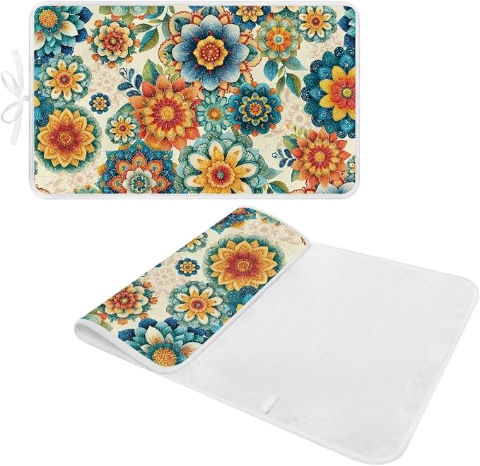 Boho Ironing Mat Foldable Ironing Pad Portable Board Iron Board Alternative - Image 2