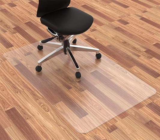 Office Chair Mat for Hardwood Floor, 48”x 30” Vinyl Desk Chair Mat Clear Floor by HOMEK