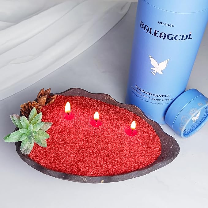Camellia Scented Red Pearled Candle 18oz Luxury Sand Candle Granulated Wax - Image 6