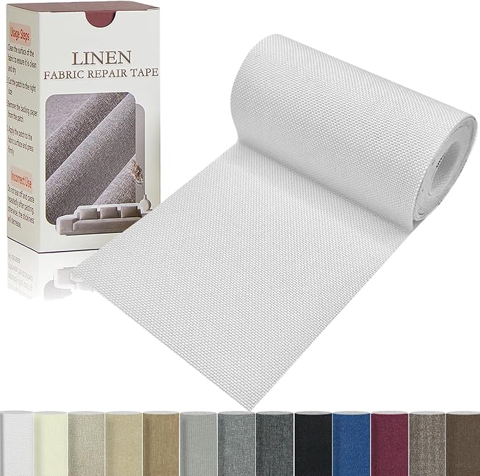 Linen Repair Tape 4x70 Inch Self-Adhesive Couch Patch Repair Fabric Patch by Givethingsanewlife