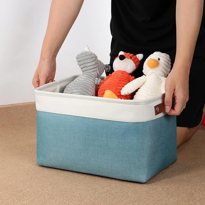 DULLEMELO Storage Baskets for Shelves, Fabric Collapsible Rectangular Storage - Image 2